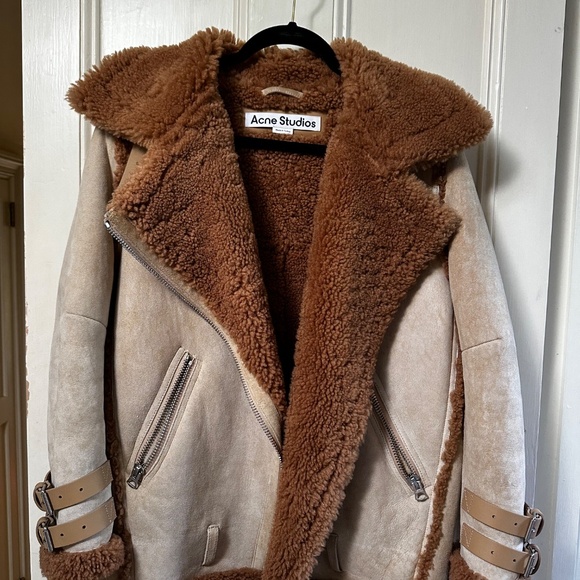 Acne Studios Velocite Shearling Suede Leather Jacket Women's Size 34 US 2 XS - Picture 9 of 9